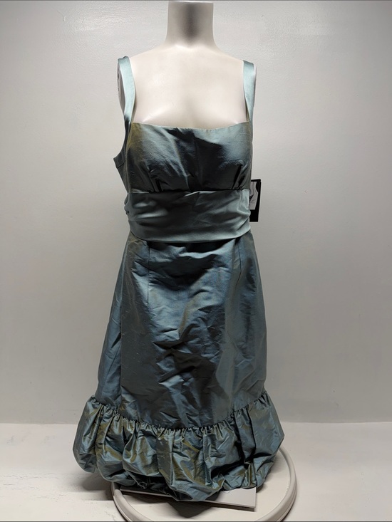 Nicole Miller New York Dresses & Skirts - Nicole Miller Dress Midi Sleeveless 100% Silk Chiffon Ruffled Y2K Blue New 10